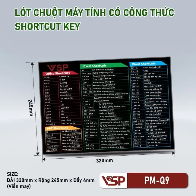 Lót chuột VSP PM-Q9 Công thức